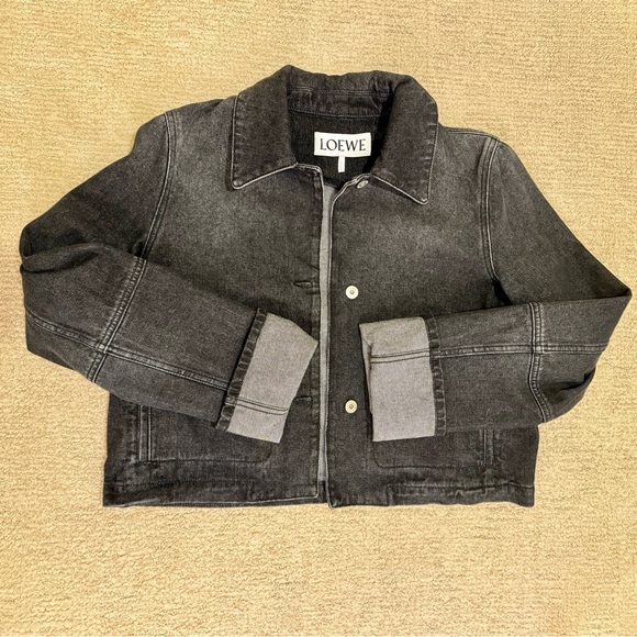 Loewe Cropped Faded Black Denim Jacket - Picture 4 of 5